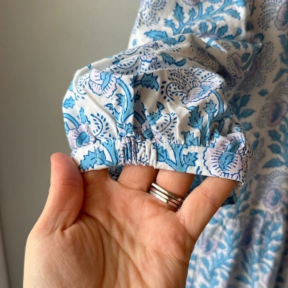 SZ BLOCKPRINTS Tuckernuck Lavender and Cornflower Blue Gaia Dress - Picture 10 of 14